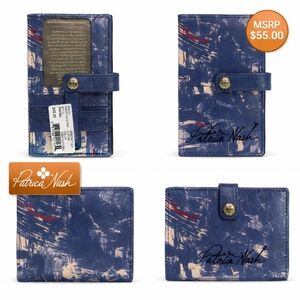 Patricia Nash Harbor Nights Alanna Wallet NWT Blue Snap Flap $55 MSRP
